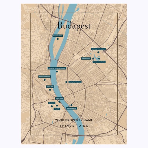 Budapest Airbnb Tourist Poster in Road Trip - Street Map 6