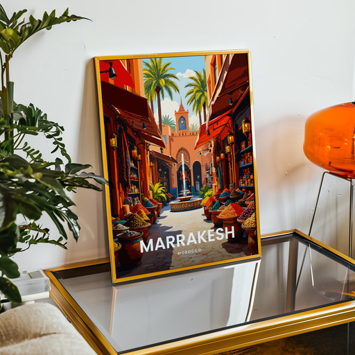 Marrakesh Travel Print - Vintage Travel Art Poster 9