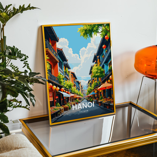 Hanoi Travel Print - Vintage Travel Art Poster 9