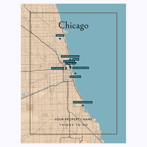 Chicago Airbnb Tourist Poster in Road Trip - Street Map 6