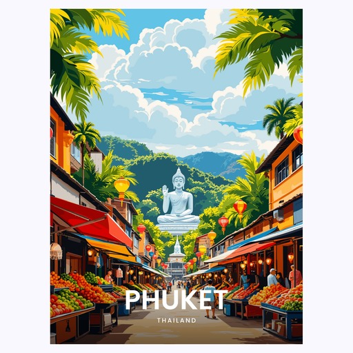 Phuket Travel Print - Vintage Travel Art Poster 6