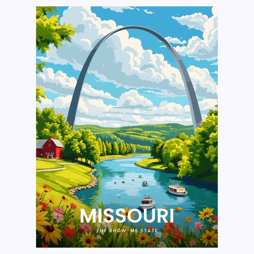 Missouri Travel Print - Vintage Travel Art Poster 6