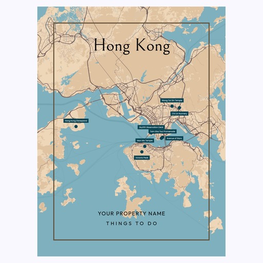 Hong Kong Airbnb Tourist Poster in Road Trip - Street Map 6