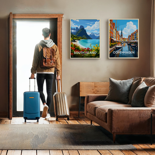 South Island Travel Print - Vintage Travel Art Poster 11