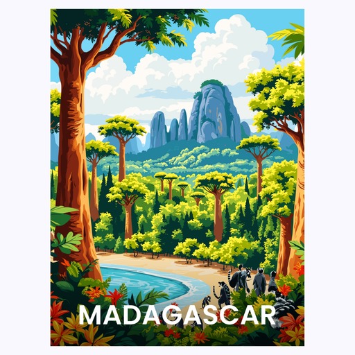 Madagascar Travel Print - Vintage Travel Art Poster 6
