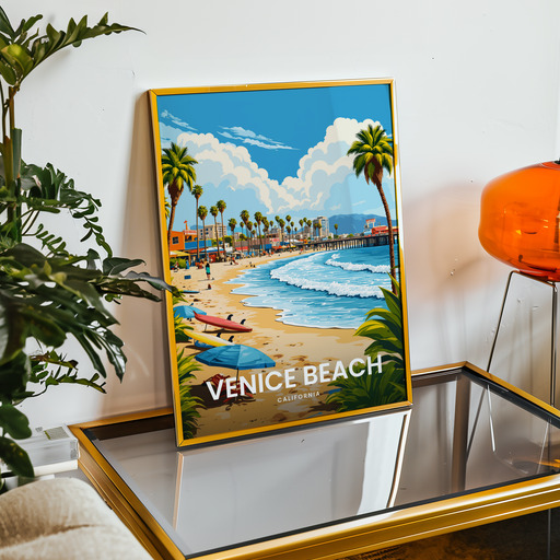 Venice Beach Travel Print - Vintage Travel Art Poster 9
