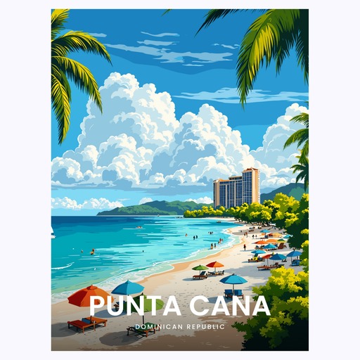 Punta Cana Travel Print - Vintage Travel Art Poster 6