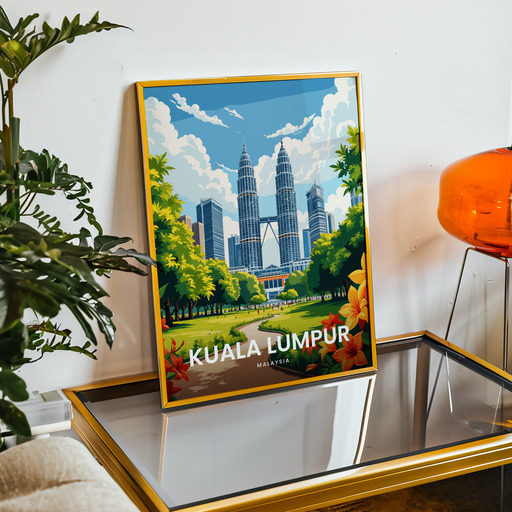 Kuala Lumpur Travel Print - Vintage Travel Art Poster 9