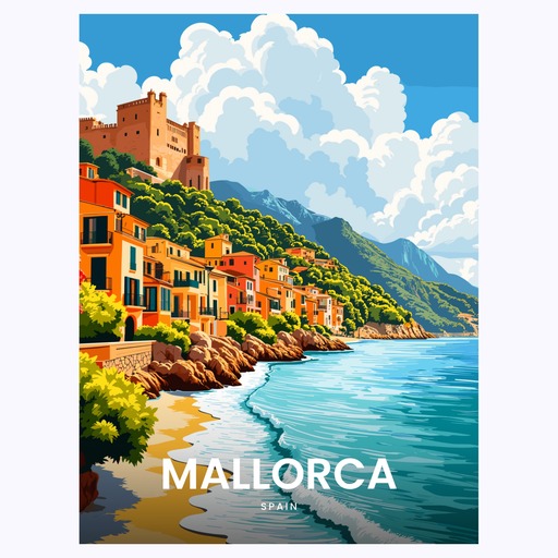 Mallorca Travel Print - Vintage Travel Art Poster 6