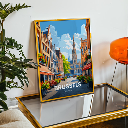 Brussels Travel Print - Vintage Travel Art Poster 9
