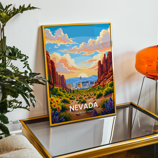 Nevada Travel Print - Vintage Travel Art Poster 9