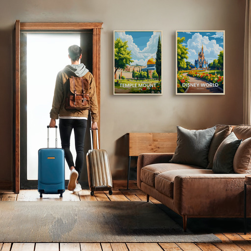 Temple Mount Travel Print - Vintage Travel Art Poster 11