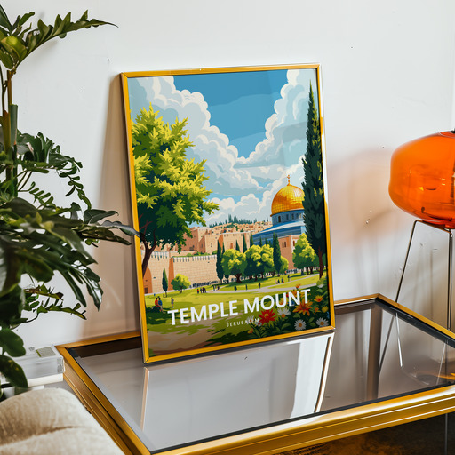 Temple Mount Travel Print - Vintage Travel Art Poster 9