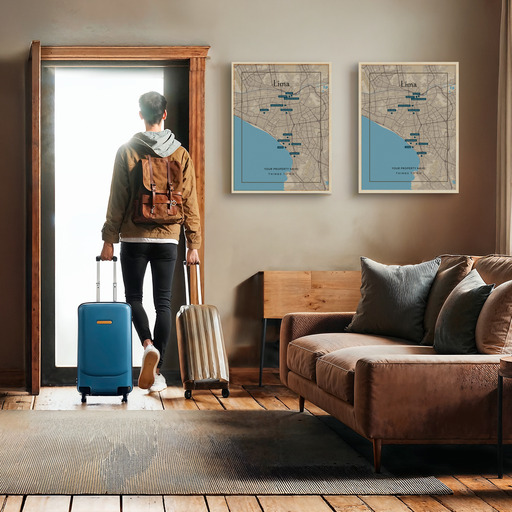 Lima Airbnb Tourist Poster in Road Trip - Street Map 11