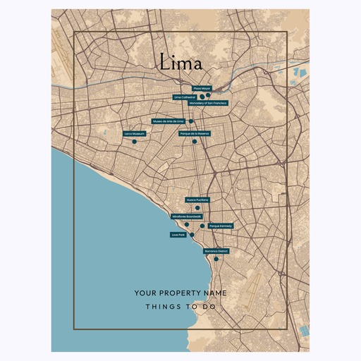 Lima Airbnb Tourist Poster in Road Trip - Street Map 6