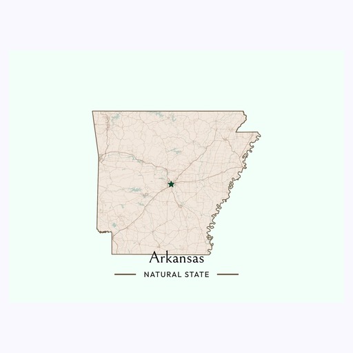 Arkansas State Poster - Boundary Map 6