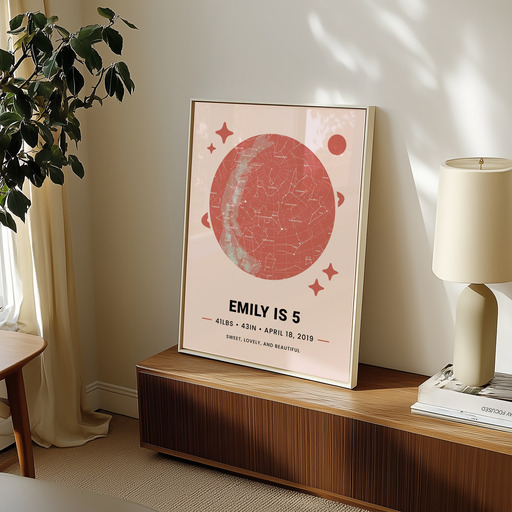 Girls Birthday Poster - Celestial Map 9