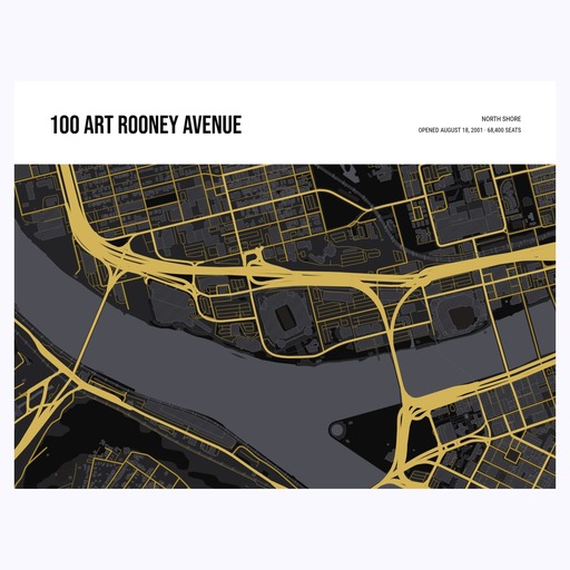 Pittsburgh Steelers Stadium Poster - Street Map 6