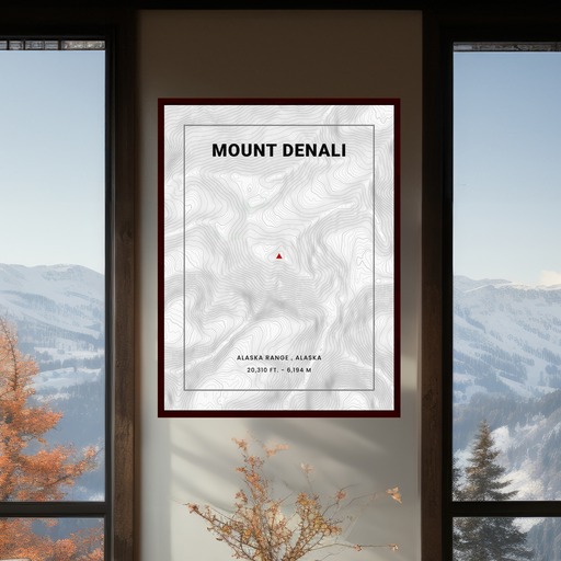 Mount Denali Poster - Topo Map 11
