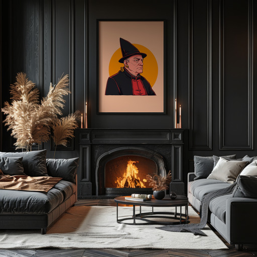 The Hierophant in Vibrant Grunge Print - Custom Tarot Card Poster 11