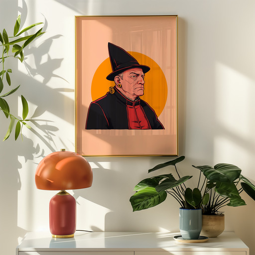 The Hierophant in Vibrant Grunge Print - Custom Tarot Card Poster 9