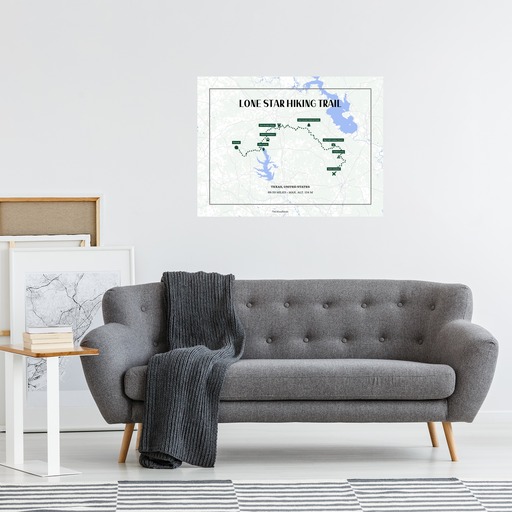 Lone Star Trail Hiking Trip Poster - Route Map 10