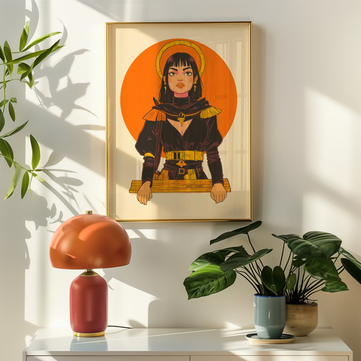 The High Priestess in Vibrant Grunge Print - Custom Tarot Card Poster 9