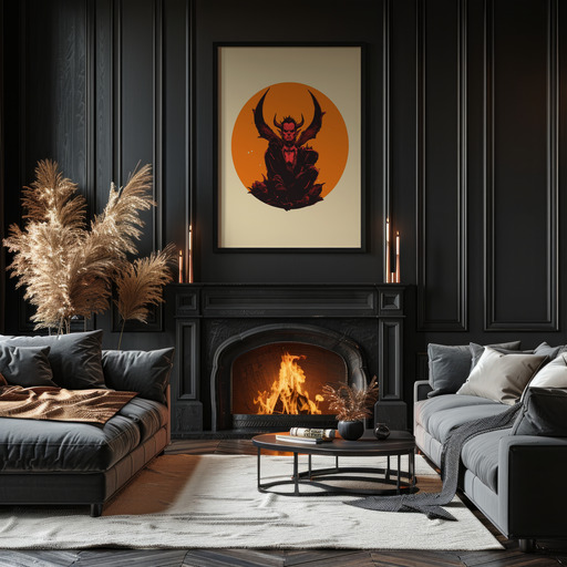 The Devil in Vibrant Grunge Print - Custom Tarot Card Poster 11