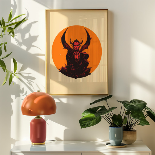 The Devil in Vibrant Grunge Print - Custom Tarot Card Poster 9