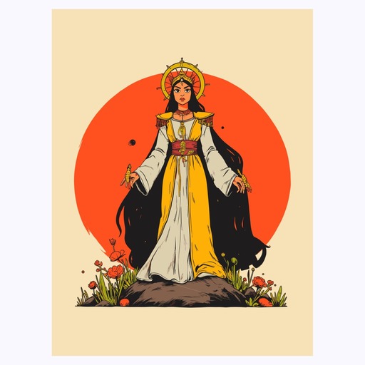 The Empress in Vibrant Grunge Print - Custom Tarot Card Poster 6