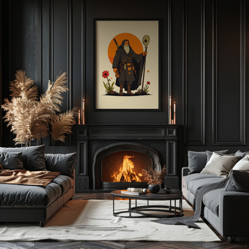 The Hermit in Vibrant Grunge Print - Custom Tarot Card Poster 11