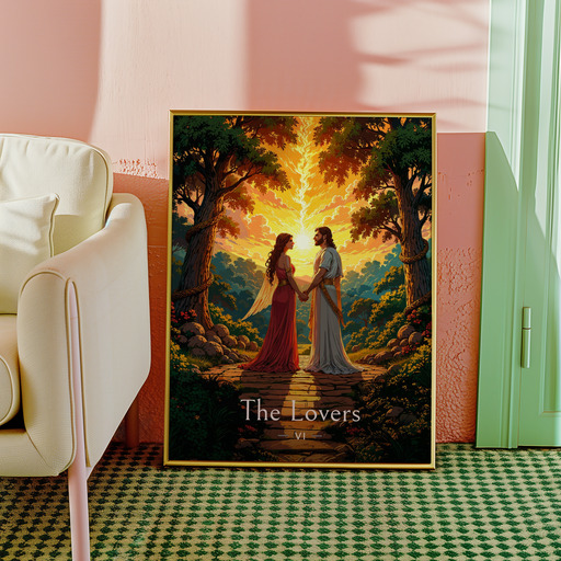 The Lovers in Enchanted Surrealism Print - Custom Tarot Card Poster 10