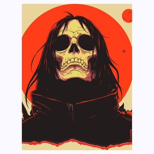 Death in Vibrant Grunge Print - Custom Tarot Card Poster 6