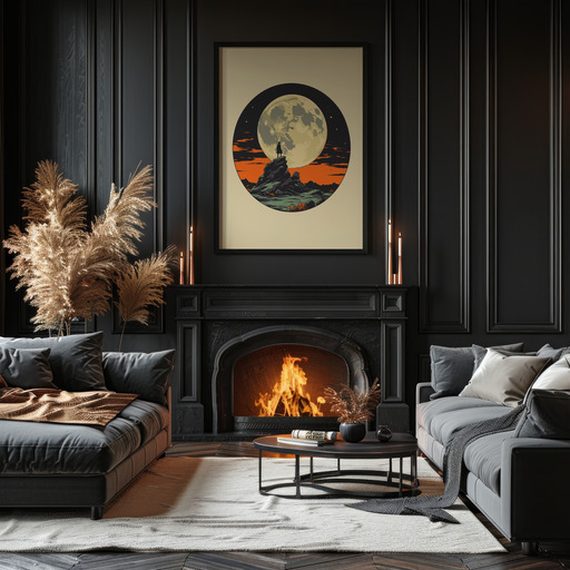 The Moon in Vibrant Grunge Print - Custom Tarot Card Poster 11