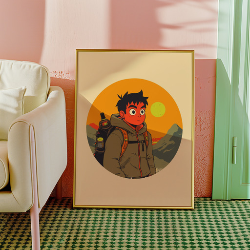 The Fool in Vibrant Grunge Print - Custom Tarot Card Poster 10