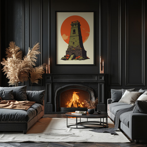 The Tower in Vibrant Grunge Print - Custom Tarot Card Poster 11