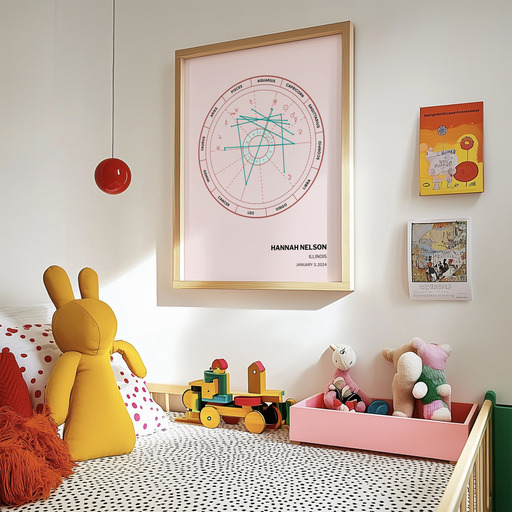 Our Daughter's Birth Poster - Natal Chart 10