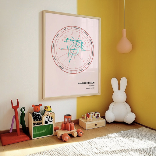 Our Daughter's Birth Poster - Natal Chart 11