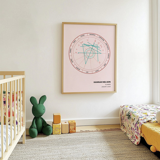 Our Daughter's Birth Poster - Natal Chart 9