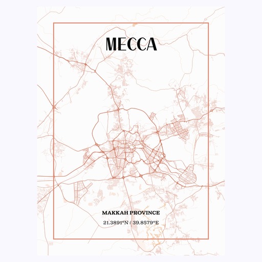 Mecca Poster - Street Map 6