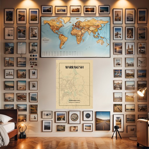 Marrakesh in Vintage Poster - Street Map 8