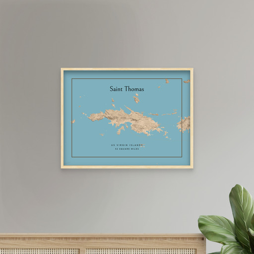 Island of St Thomas Map Poster - Street Map 8