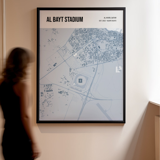 Al Bayt Stadium Poster - Street Map 10