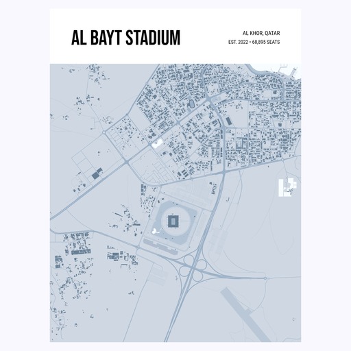 Al Bayt Stadium Poster - Street Map 6