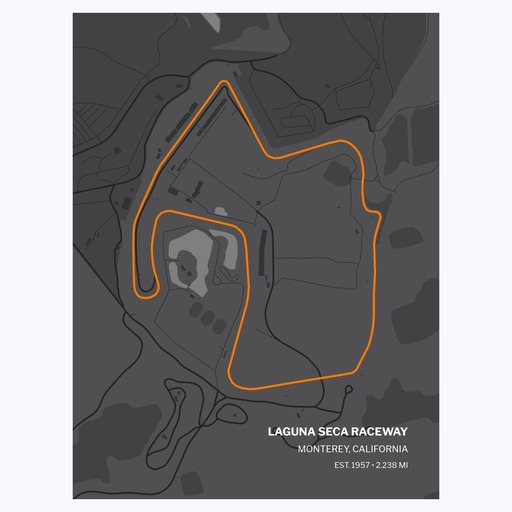 Laguna Seca Raceway Poster - Track Map 6