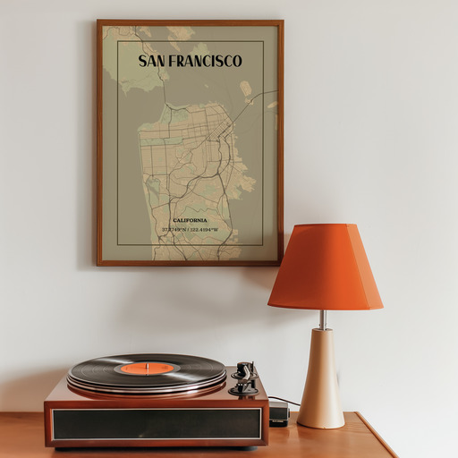 San Francisco in Vintage Poster - Street Map 10