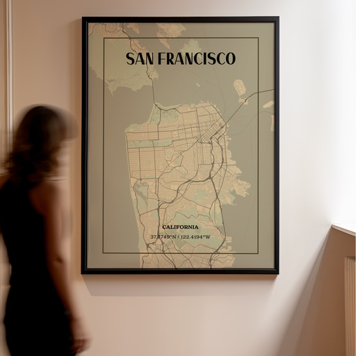 San Francisco in Vintage Poster - Street Map 11