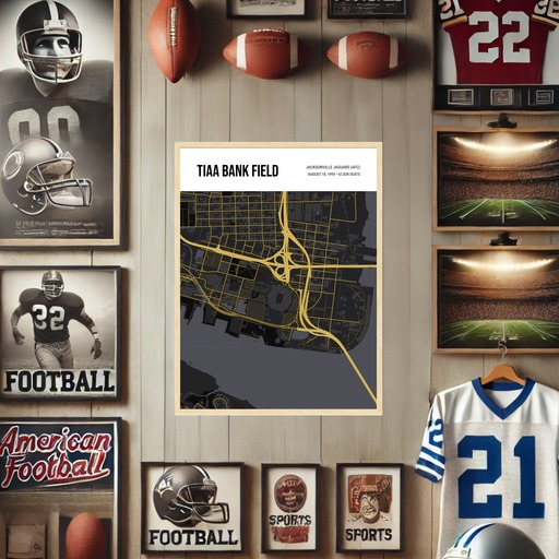 Jacksonville Jaguars Stadium Poster - Street Map 10