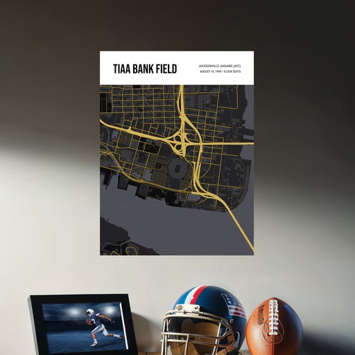 Jacksonville Jaguars Stadium Poster - Street Map 9