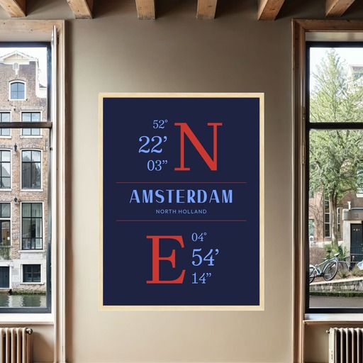 Amsterdam Coordinates Poster 9